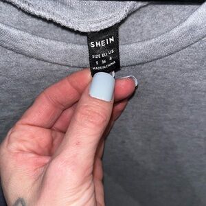 SHEIN Heather Gray Casual Crew Sweatshirt